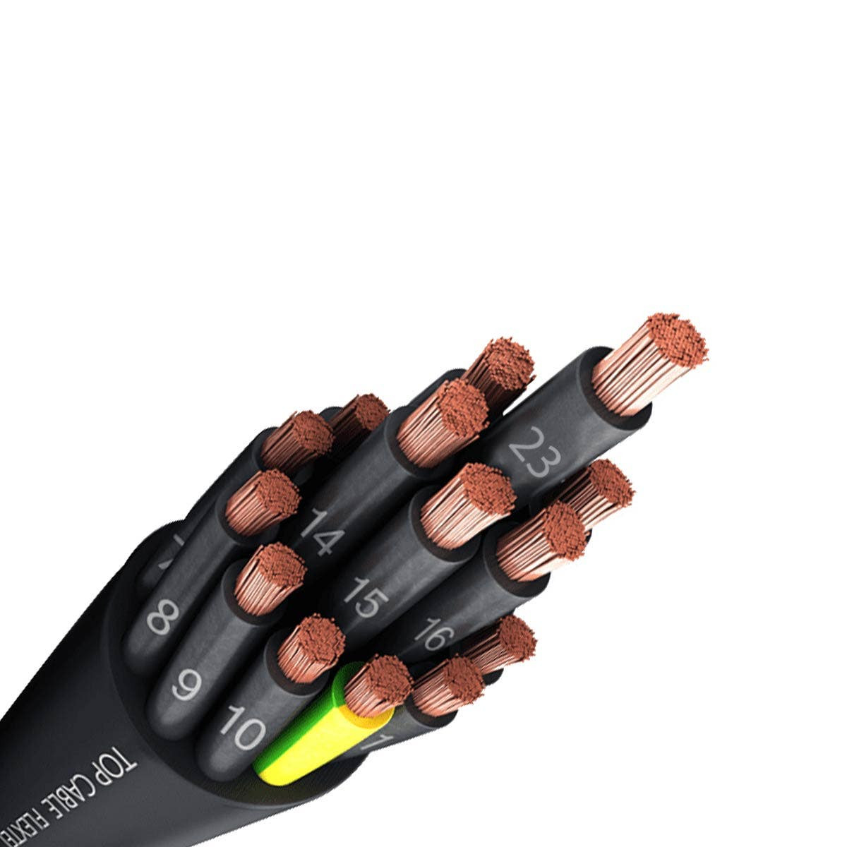 TOP CABLE - Rubber Cable, Copper 24x1.5mm, 450/750V, Black