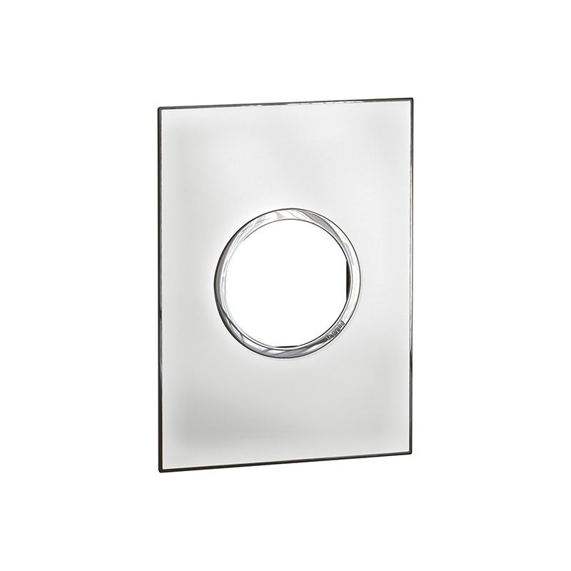 LEGRAND - Plate Arteor, Italian/US, 2 Modules, Round, 2"x4", Mirror White