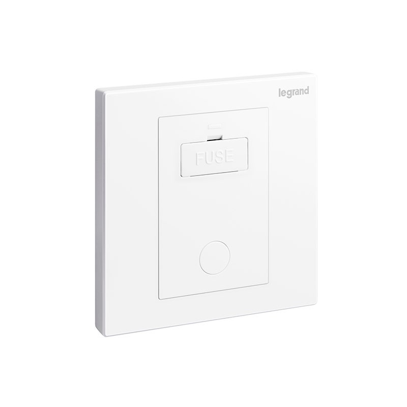 LEGRAND - Fused Connection Unit Galion, 1 Gang, Unwitched, 13A, 250V, with Cord Outlet, White
