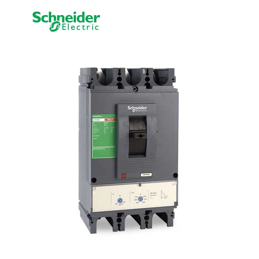 SCHNEIDER - MCCB Breaker, EasyPact CVS400N, 50kA at 415 VAC, 400 A ETS 2.3 Electronic Trip Unit, 4P 4d
