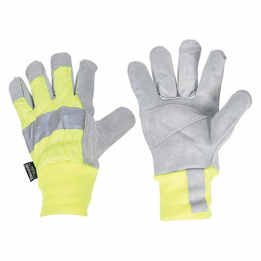 Leather Gloves, Size XL, Cowhide, 1 PR