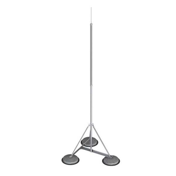 BAHRA EARTHING - Free Standing Air Terminal Rod with Tripod Support Frame and 3 Nos Circular Concrete Base, 6 Meters