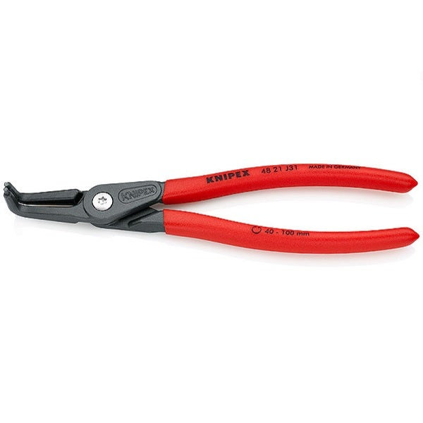 KNIPEX - Precision Circlip Pliers for Internal Circlips in Bore Holes, Grey Atramentized, 210 mm