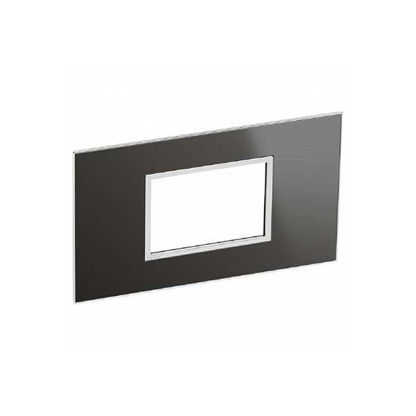 LEGRAND - Plate Arteor, BS, Square, 3 Modules, Reflective Black