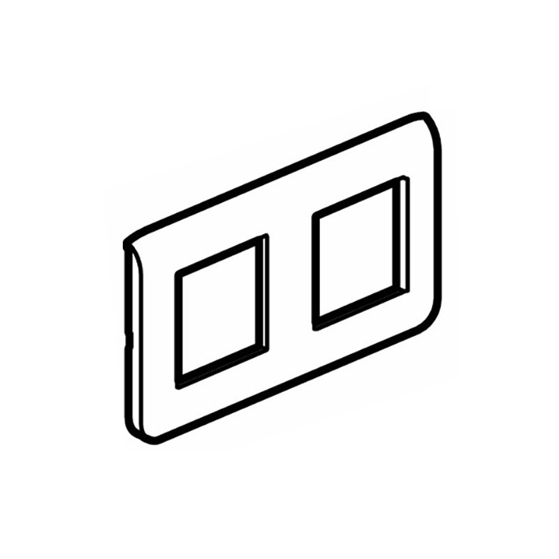 LEGRAND - Plate Mosaic Antimicrobial, 2 Gang, for 2x2 Modules, Grey