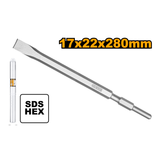 Hex chisel 17x22x280mm ريشة تكسير مسطح عادي لكمبروسر تكسير