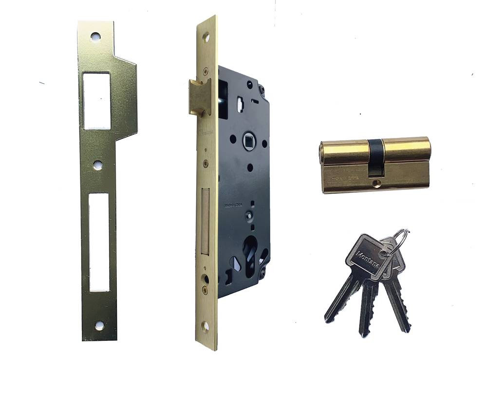 Door Lock (Buried) | MONTANA - 40 mm CYLINDER 65 mm - Gold