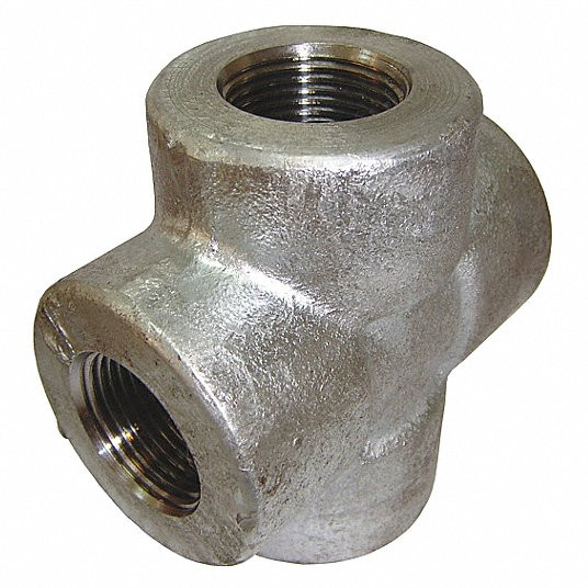 Cross, Forged Steel, 2Inch x 2Inch x 2Inch x 2Inch Pipe Size, NPT x NPT x NPT x NPT
