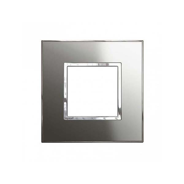 LEGRAND - Plate Arteor, BS, Square, 2 Modules, Reflective Stainless Steel