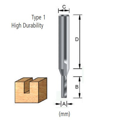 Accessories, Router Bits – Straight Bit (6mm)