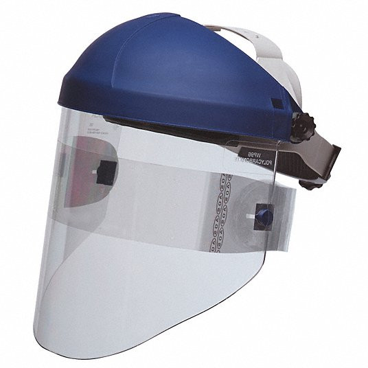 Faceshield Visor, Clear, Uncoated, Polycarbonate, 9 inch Visor Ht, 14 1/2 inch Visor Wd