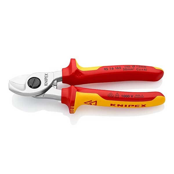 KNIPEX - Cable Shears, Chrome Plated, VDE, 165 mm