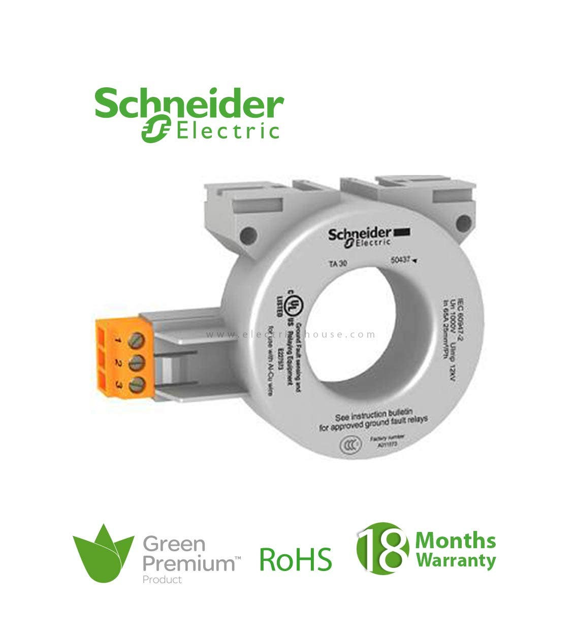 SCHNEIDER - Closed Toroid For Residual Current Protection Pa, ˜ 50 mm