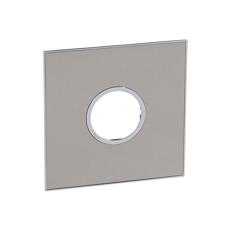 LEGRAND - Plate Arteor, Italian/US, 2 Modules, Round, 4"x4", Stainless Steel