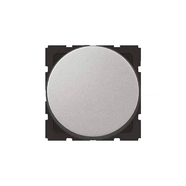 LEGRAND - 1-Way Switch Arteor, 10A, Round, 2 Modules, Aluminium