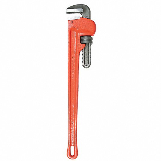 Pipe Wrench, Cast Iron, 5 in Jaw Capacity, Serrated, 36 in Overall Lg, I-Beam
