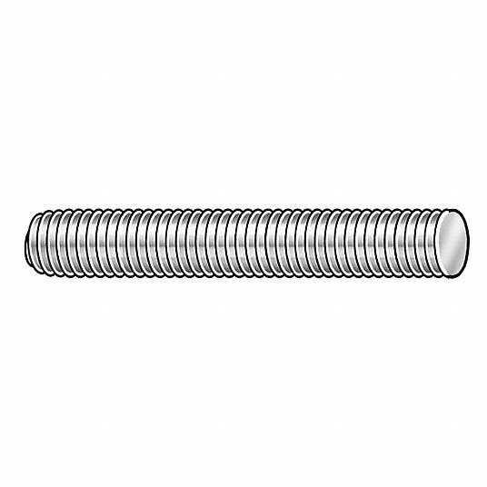 Fully Threaded Stud, Steel, Grade B7, 1-1/4