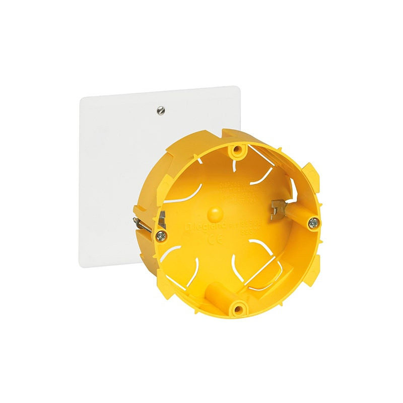 LEGRAND - Junction Box Batibox, Ø85x40mm, Cover 100x100mm, Drywall
