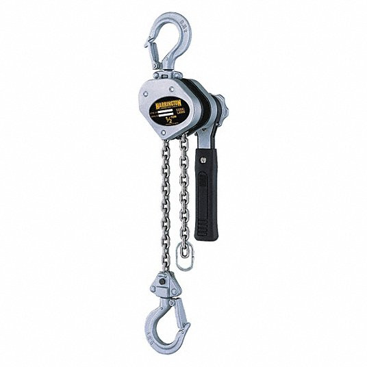 Lever Chain Hoist, 1,000 lb Load Capacity, 5 ft Hoist Lift, 1 in Hook Opening4ZY93