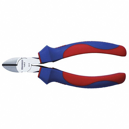 Diagonal Cutting Plier, Flush, Straight, Narrow, 7/8 in Jaw Lg, 3/8 in Jaw Wd, 6 in Overall Lg