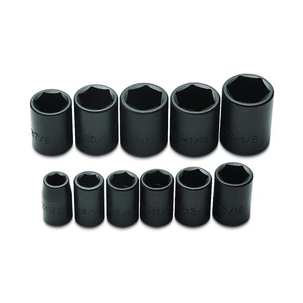 PROTO - 1/2" Drive Impact Socket Set, 11 Pieces, 6 Point