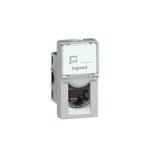 LEGRAND - RJ 45 Socket Program Mosaic, Cat. 6A UTP, 1 Module, Aluminum