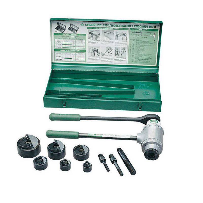 GREENLEE - Ratchet Punch Driver Set, Slug Buster, 1/2" - 2"