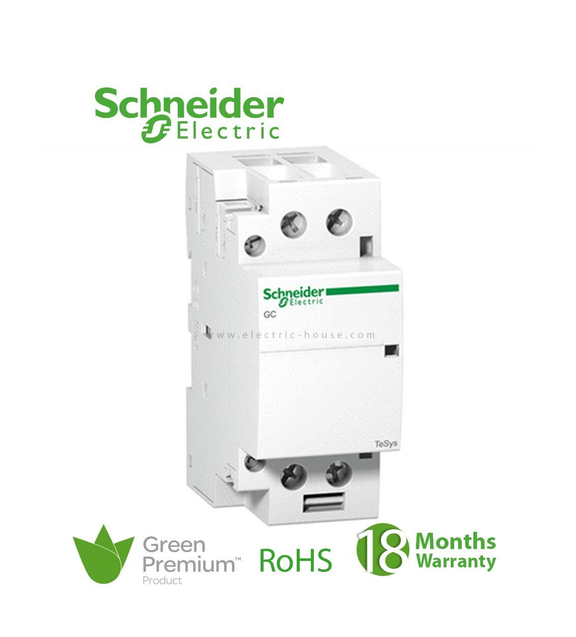 SCHNEIDER - Tesys Gc, Modular Contactor, 40 A, 2 No, Coil 220-240 V Ac