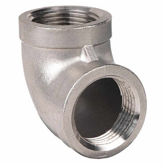 90° Elbow: 1/4Inch x 1/4Inch Fitting Pipe Size, 304 Stainless Steel, Female NPT x Female NPT