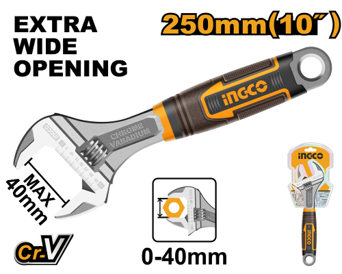 Adjustable wrench (10") soft handleمفتاح اسبانة فرنساوى 10 بوصة يد بلاستيك رابر