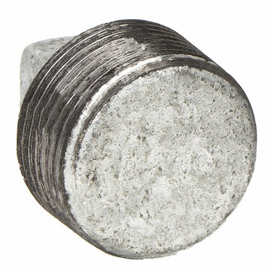 Square Head Plug: Malleable Iron,Galvanized, 1 in Pipe Size, Male NPT, Class 300
