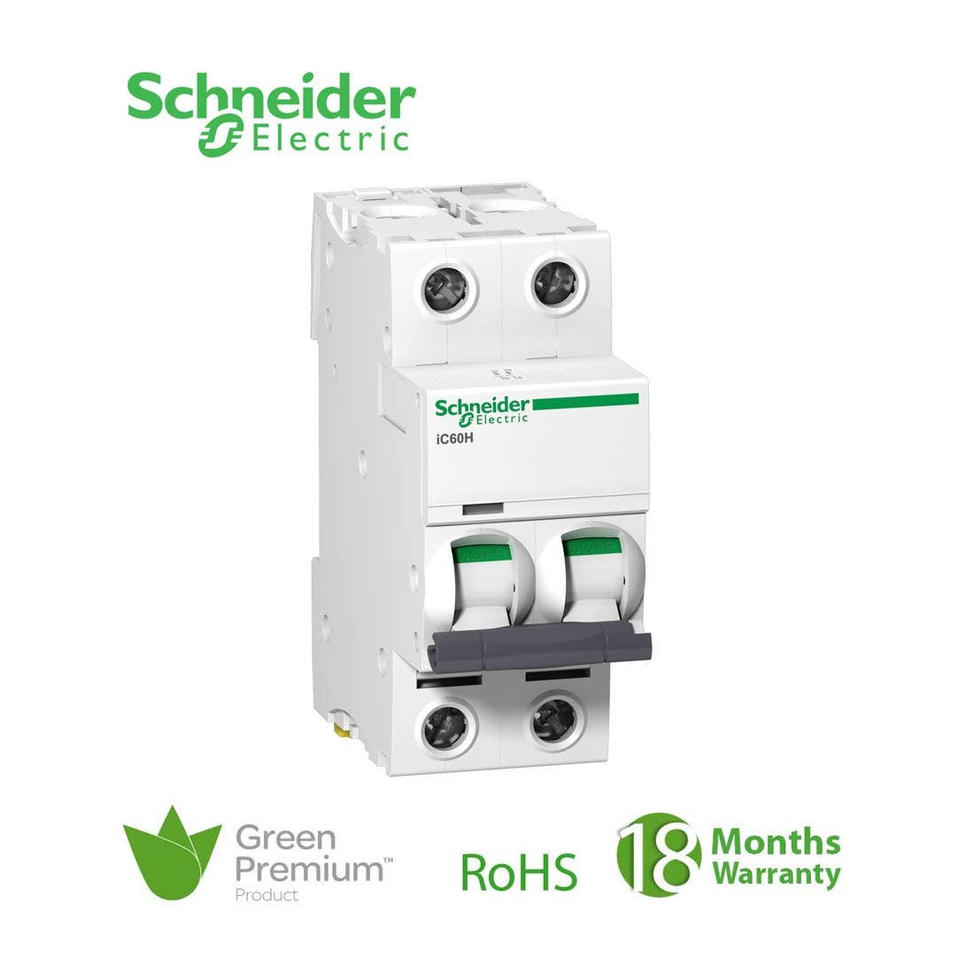 SCHNEIDER - MCB Breaker, Acti9 iC60H, 2P, 40A, D curve 