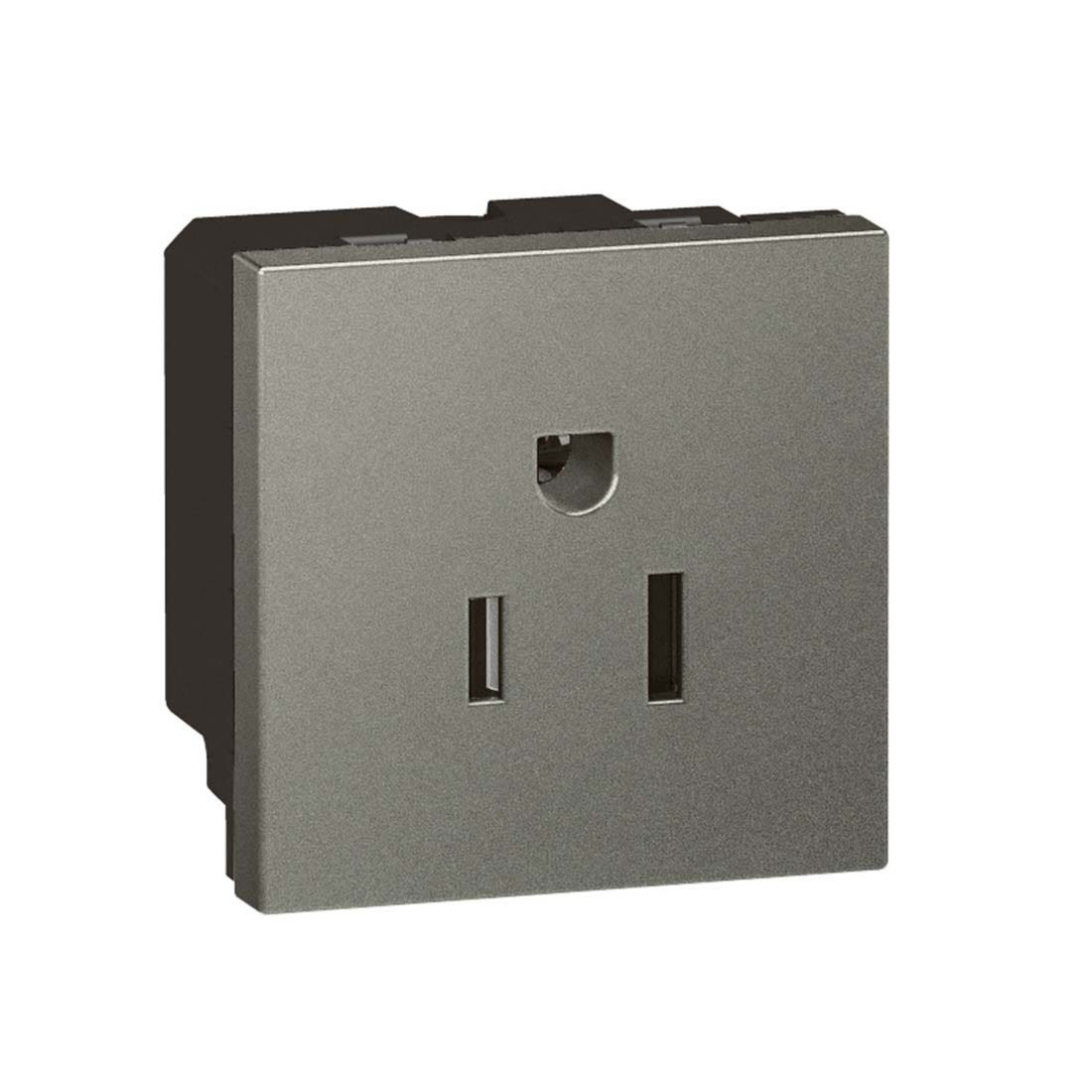 LEGRAND - Socket Arteor, US, 15 A / 127 V, 2P+E, 2 Modules, Magnesium