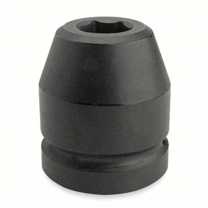 Impact Socket, 1 inch Drive Size, 2 11/16 inch Socket Size, 6-Point, Standard, Black Oxide