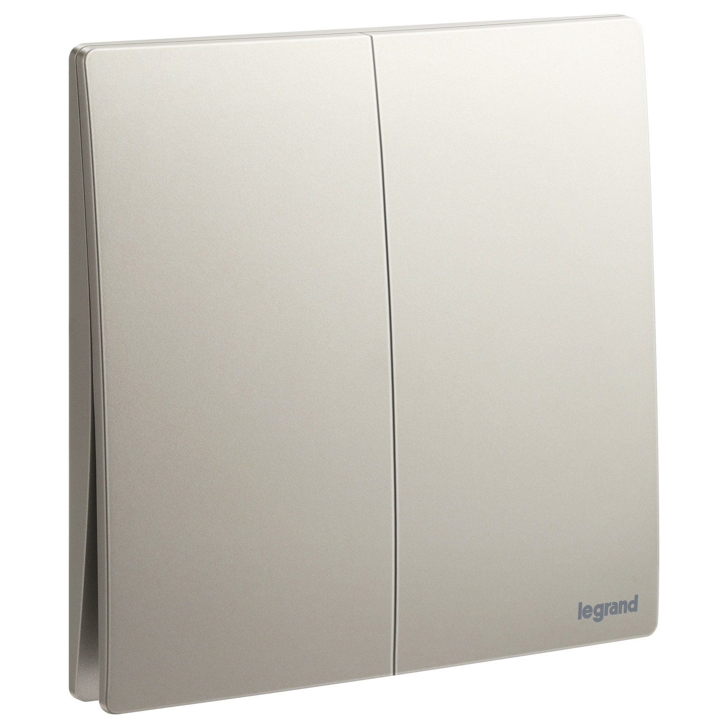 LEGRAND - Single Pole Switch Mallia, 2 Gang, 1 Way, 20 AX, 250 V~, Champagne