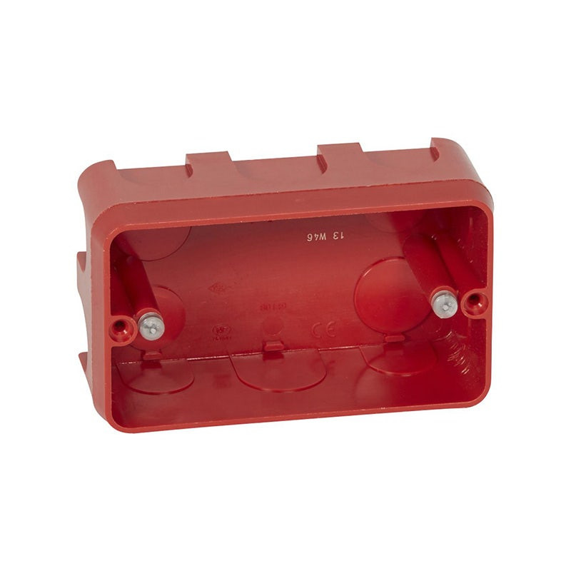 LEGRAND - Flush Mounting Box Batibox, 2 Gangs, for Mosaic/Vela, 3 Modules, Depth 40mm, Masonry