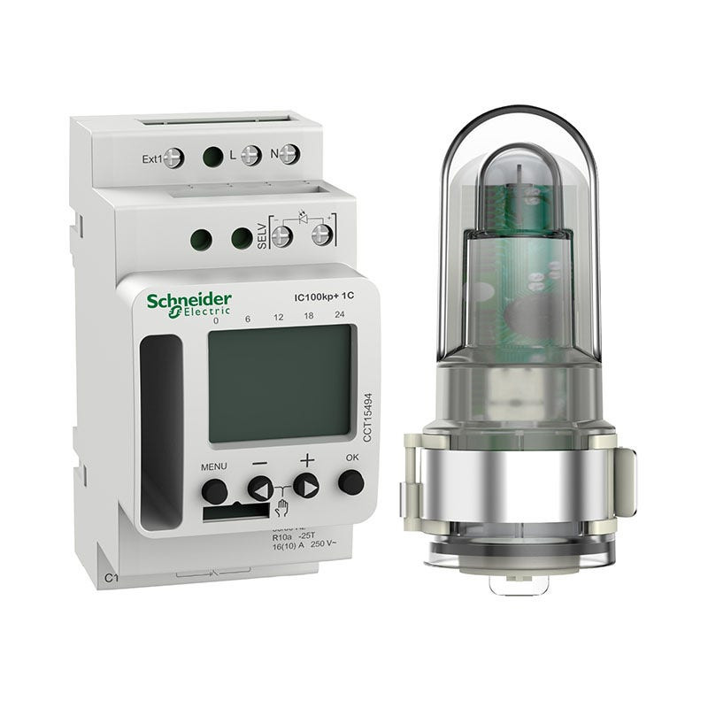 SCHNEIDER - Smart Programmable Twilight Switch, Acti9, IC100kp+ 1C (1 - 99000 lux)