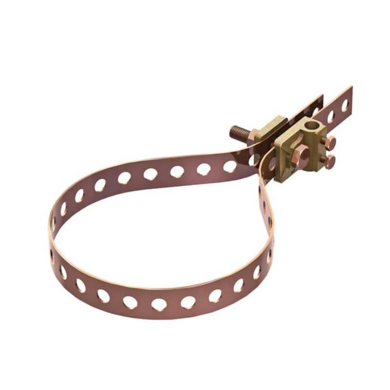 BAHRA EARTHING - Copper Pipe Bond, 8mm Conductor Diameter, 50-200mm Pipe Diameter