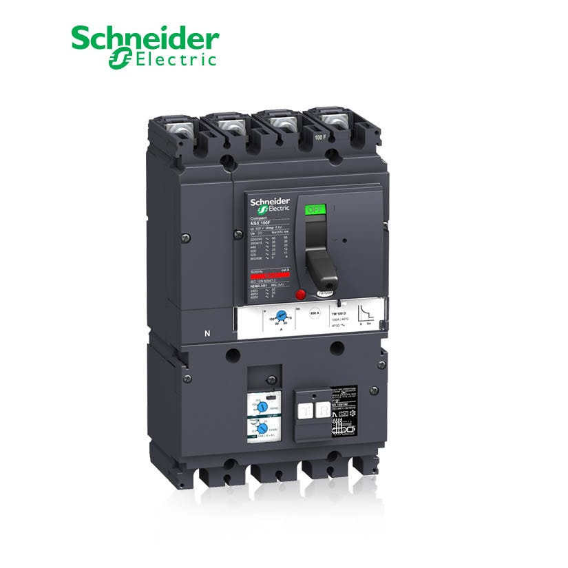 SCHNEIDER - MCCB Breaker, VigiComPact NSX100F, 4P 4d, 36kA at 415 VAC, TM-D Trip Unit 32A, add-on Vigi MH module