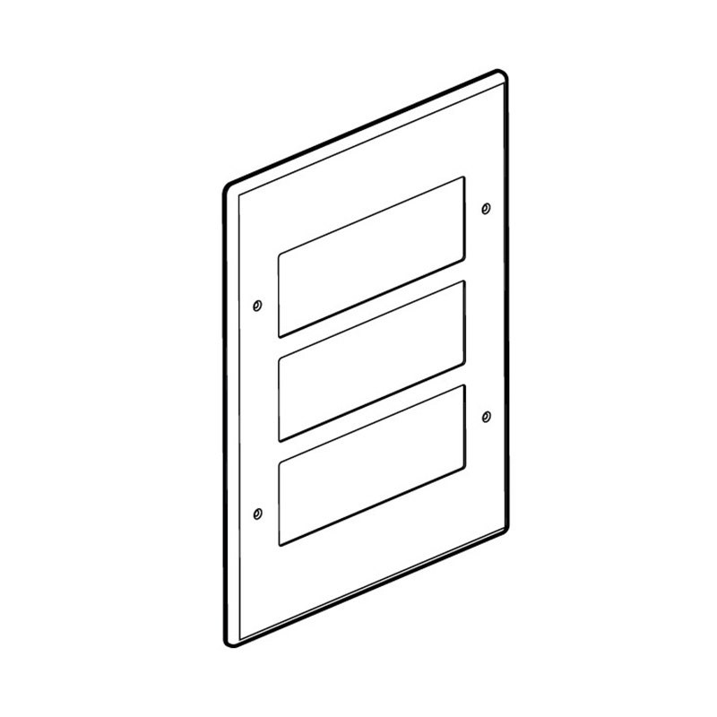 LEGRAND - Front Plate Synergy Authentic, 3x3 Gang, for 18 Grid Modules, Polished Stainless Steel
