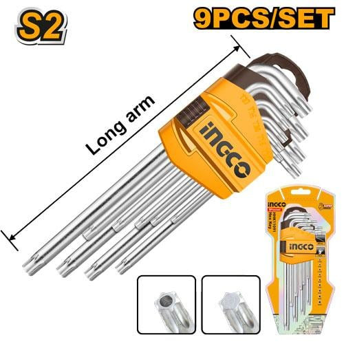 9pcs torx key set Long arm طقم الانكية 9 قطع مشرشروسط
