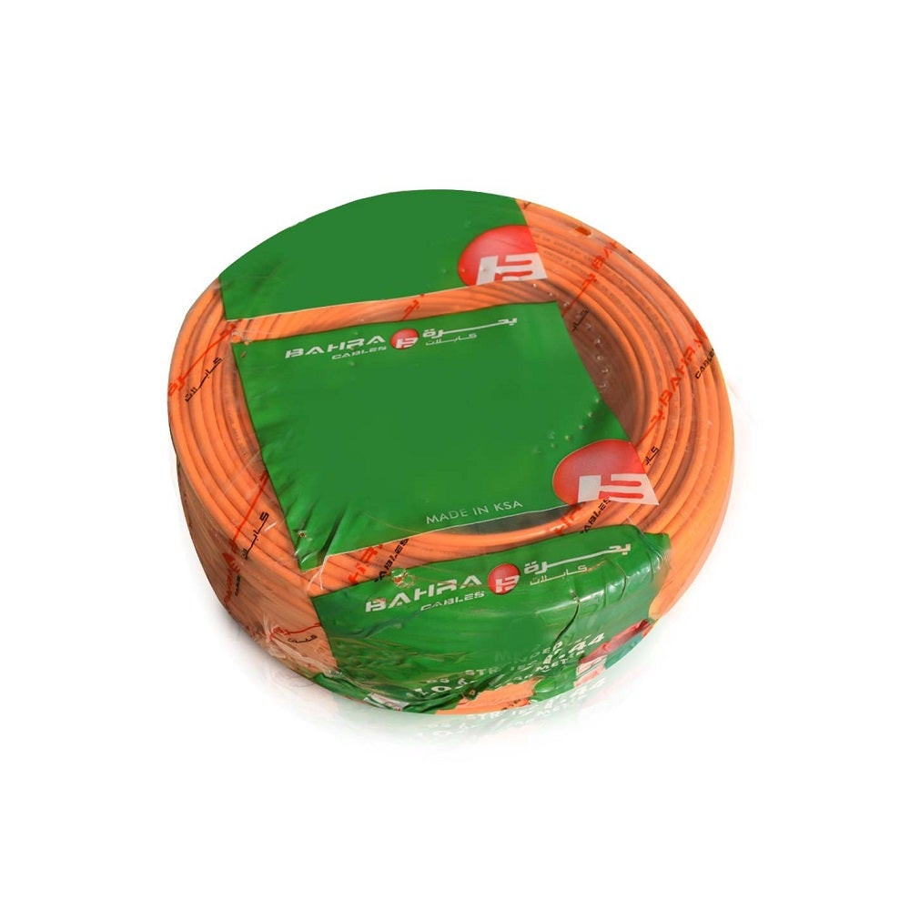 BAHRA CABLES - British Standard, Normal NYA Wire, 1x4mm, 450/750V, Orange