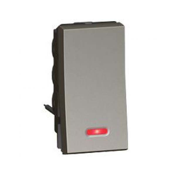LEGRAND - 2-Way Switch Arteor, with Indicator, 10A, Round, 1 Middle Module, Magnesium
