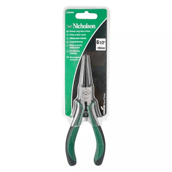 NICHOLSON - Round Long Nose Pliers, 6.5"