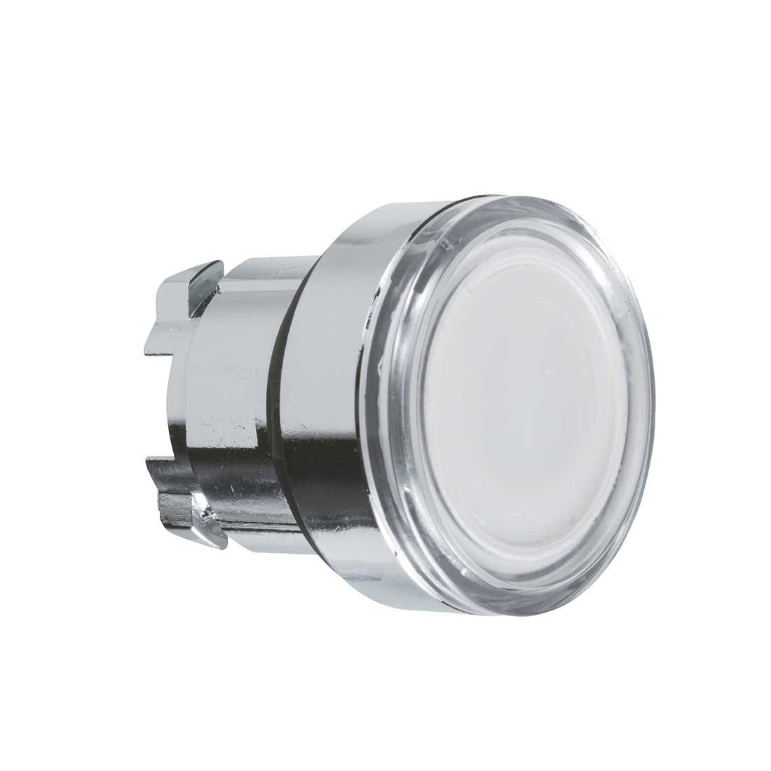 SCHNEIDER - White Flush Illuminated Pushbutton Head ˜22 Spring Return For Integral Led