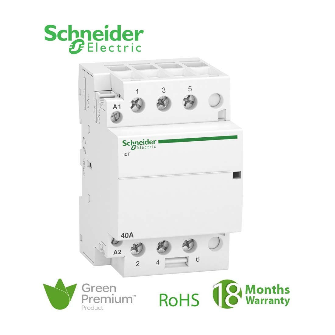 SCHNEIDER - Contactor 40A 3No 220/240 V AC 50Hz Ict