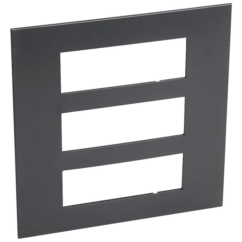 LEGRAND - Plate 3x6Mod Sqr BS Std, Graphite Arteor