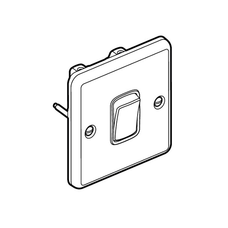 LEGRAND - Double Pole Switch Synergy Authentic, 1 Gang, 45A, 250V, Polished Stainless Steel