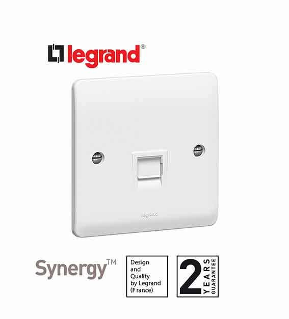 LEGRAND - Telephone Socket Synergy, RJ 11/RJ 12, Single, White