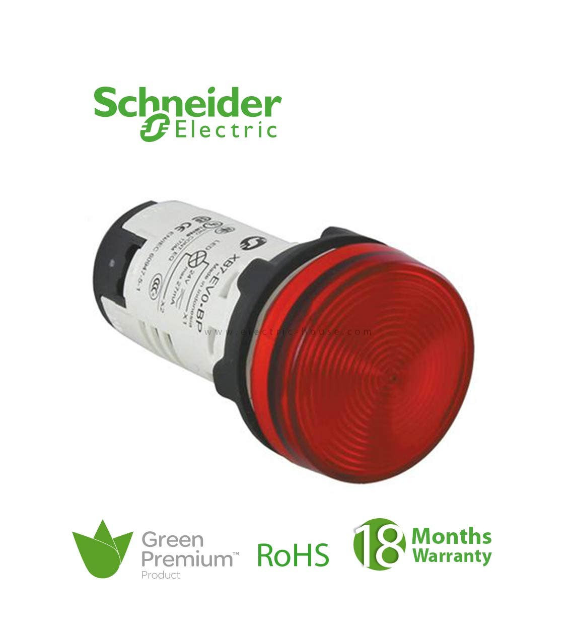 SCHNEIDER - Pilot Light, Led, Red, 230V